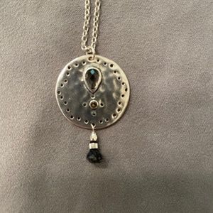 Silpada Sterling Silver Pendant Tassel Necklace With Swarovski Crystals